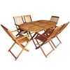vidaXL Ensemble de repas ext&eacute;rieur 7 pc Marron