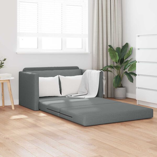 vidaXL Canap&eacute;-lit pliant Gris fonc&eacute; 124 x 71 x 78 cm tissu