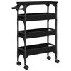 vidaXL Chariot de cuisine Ch&ecirc;ne noir 53 x 20 x 76 cm Bois d'ing&eacute;nierie