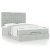 vidaXL Cadre de lit ottoman et matelas gris clair 140x190 velours