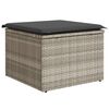 vidaXL Tabouret de jardin coussin gris clair 55x55x37cm r&eacute;sine tress&eacute;e