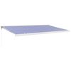 vidaXL Auvent r&eacute;tractable Bleu et Blanc avec Cadre Blanc 5 x 3 m