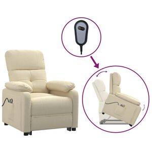 vidaXL Fauteuil de massage Cr&egrave;me Tissu