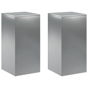vidaXL Support de Plante 2 pcs Argent&eacute; 40 x 40 x 80 cm