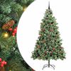 vidaXL Sapin de No&euml;l artificiel 300 LED Blanc chaud PVC et m&eacute;tal Vert