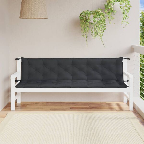 vidaXL Coussins de banc de jardin lot de 2 anthracite mélangé tissu