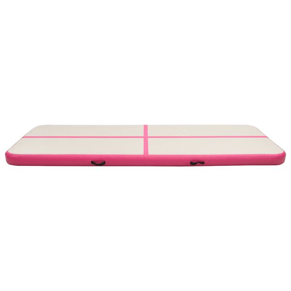 vidaXL Tapis gonflable de gymnastique avec pompe 400x100x15cm PVC Rose
