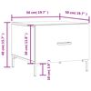 vidaXL Table basse Ch&ecirc;ne fum&eacute; 50x50x40 cm Bois d'ing&eacute;nierie