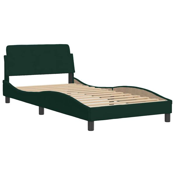 vidaXL Lit avec matelas vert fonc&eacute; 100x200 cm velours