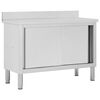 vidaXL Table de travail avec portes coulissantes 120x50x(95-97)cm Inox