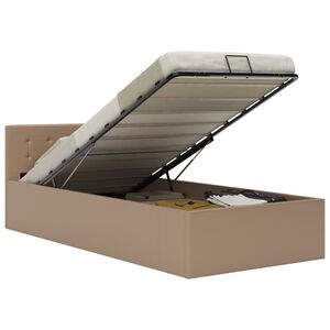vidaXL Cadre de lit &agrave; stockage Cappuccino Similicuir 100x200cm