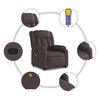vidaXL Fauteuil inclinable de massage Marron fonc&eacute; Tissu