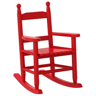 vidaXL Chaise à bascule enfants rouge bois de peuplier massif