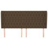 vidaXL T&ecirc;te de lit avec oreilles Marron fonc&eacute; 183x23x118/128 cm Tissu