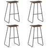 vidaXL Tabourets de bar lot de 4 noir similicuir