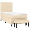 vidaXL Sommier &agrave; lattes de lit avec matelas Cr&egrave;me 100x200 cm Tissu