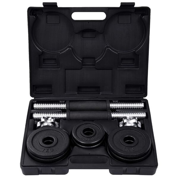 vidaXL Ensemble d'halt&egrave;res 19 pcs 15 kg Fonte