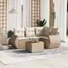 vidaXL Salon de jardin avec coussins 5 pcs beige r&eacute;sine tress&eacute;e