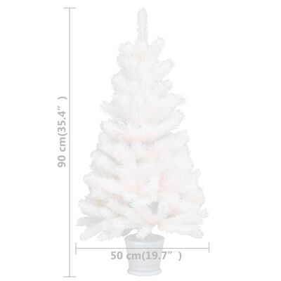 vidaXL Arbre de Noël artificiel pré-éclairé blanc 90 cm