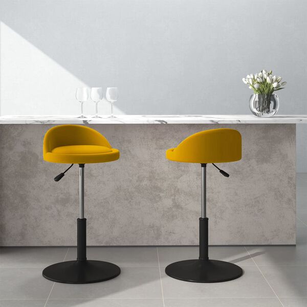 vidaXL Chaises pivotantes &agrave; manger lot de 2 Jaune Velours