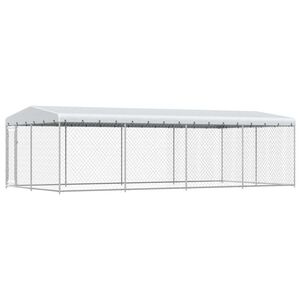 vidaXL Chenil ext&eacute;rieur avec toit pour chiens 7,6x3,8x2,3 m