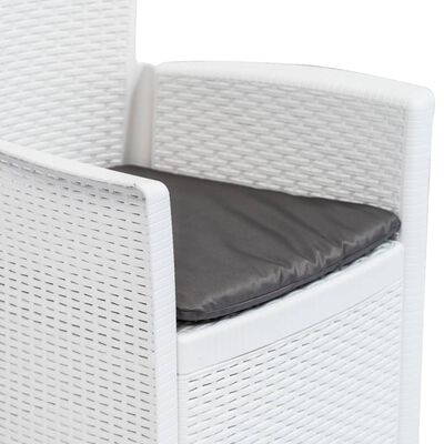 vidaXL Chaise de jardin 2 pcs et coussin Blanc Plastique Aspect rotin