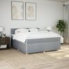 vidaXL Sommier &agrave; lattes de lit avec matelas Gris clair 200x200cm Tissu