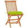 vidaXL Ensemble de bistro 3 pcs coussins vert vif Bois de teck massif