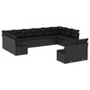 vidaXL Salon de jardin 12 pcs avec coussins noir r&eacute;sine tress&eacute;e