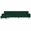 vidaXL Canap&eacute;-lit en forme de L vert fonc&eacute; 271x140x70 cm velours
