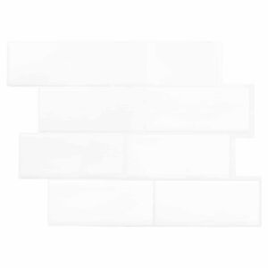 vidaXL Carreau de m&eacute;tro 10 pc Blanc 29 x 21 cm Polyur&eacute;thane et PET