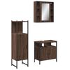 vidaXL Ensemble d'armoires de salle de bain 3 pcs ch&ecirc;ne marron