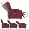 vidaXL Fauteuil de massage inclinable &eacute;lectrique Rouge bordeaux Tissu