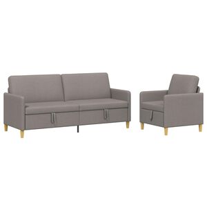 vidaXL Canap&eacute; avec rangement 2 pc Taupe Polyester