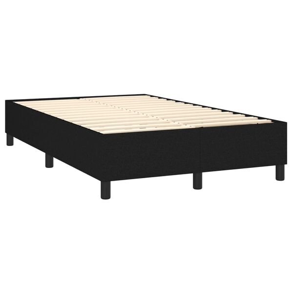 vidaXL Sommier &agrave; lattes de lit avec matelas Noir 120x200 cm Tissu