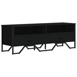 vidaXL Meuble TV noir 122x34x41 cm bois d'ing&eacute;nierie