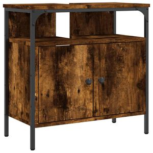 vidaXL Armoire lavabo de salle de bain ch&ecirc;ne fum&eacute; 60x30x60 cm