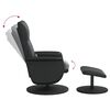 vidaXL Fauteuil inclinable de massage avec repose-pied noir similicuir
