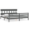 vidaXL Cadre de lit sans matelas gris 200x200 cm bois massif