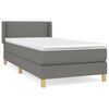 vidaXL Sommier &agrave; lattes de lit et matelas Gris fonc&eacute; 90x190 cm Tissu