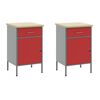 vidaXL Ensemble de placards de travail avec tiroir 6 pcs Rouge
