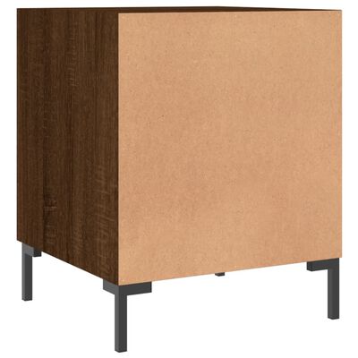 vidaXL Tables de chevet 2pcs chêne marron 40x40x50cm bois d'ingénierie