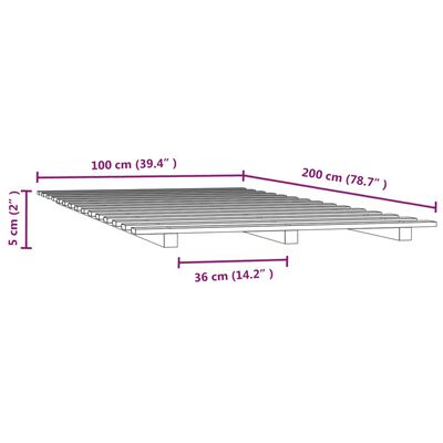 vidaXL Cadre de lit sans matelas 100x200 cm bois massif de pin