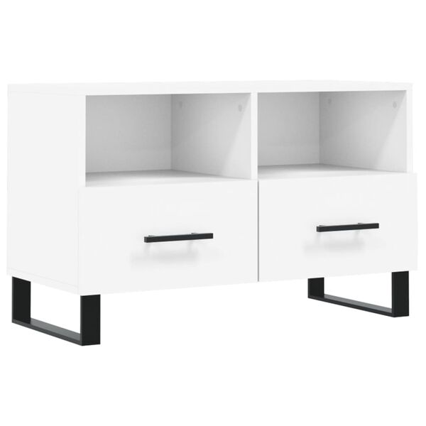 vidaXL Meuble TV Blanc 80x36x50 cm Bois d'ing&eacute;nierie