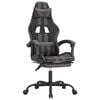 vidaXL Chaise de jeu avec repose-pied Noir et gris Similicuir