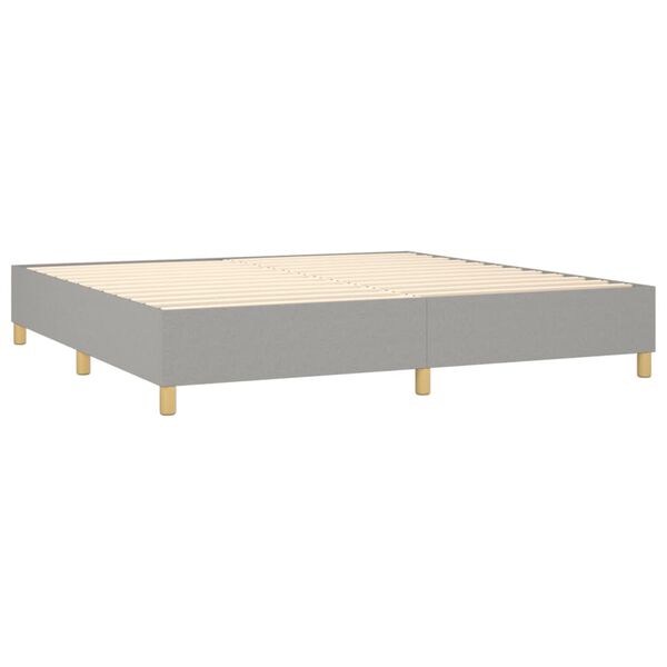 vidaXL Sommier &agrave; lattes de lit avec matelas Gris clair 200x200cm Tissu