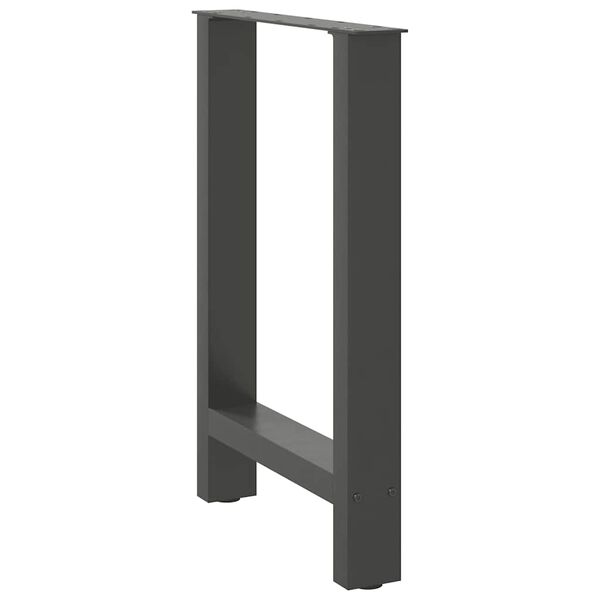 vidaXL Pieds de table &agrave; manger Anthracite 2 pi&egrave;ces 60 x (72-73) cm Acier