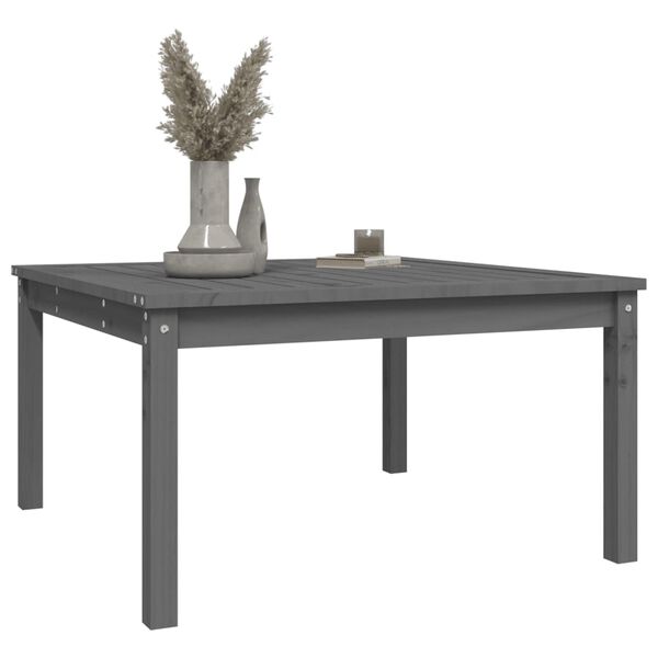 vidaXL Table de jardin gris 82,5x82,5x45 cm bois massif de pin