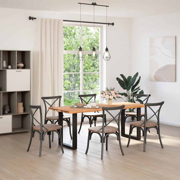 vidaXL Dessus de table marron clair bois ch&ecirc;ne massif rectangulaire