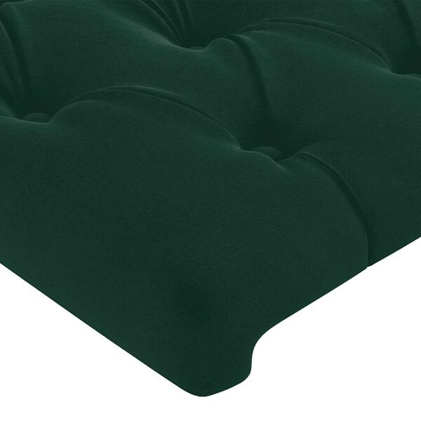 vidaXL T&ecirc;te de lit Vert fonc&eacute; 180x7x118/128 cm Velours